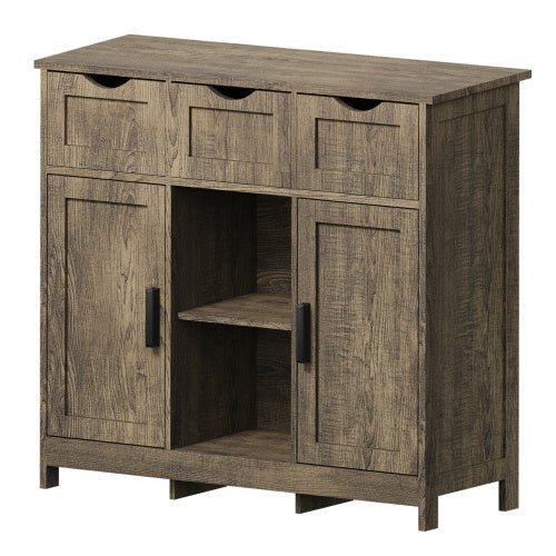 Wooden cabinet with doors and drawers on a white background - Lioré®