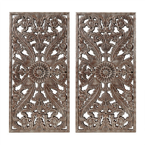 Two decorative wall panels with floral patterns on a white background - Lioré® USA