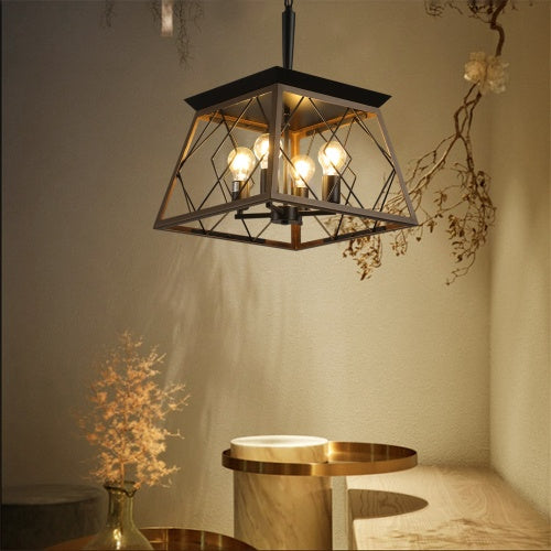 Decorative chandelier fixture in a room with a neutral wall and small table. - Lioré® USA