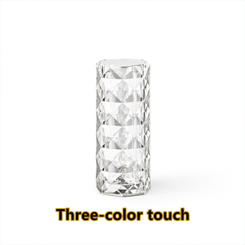 Crystal LED lamp with textured surface on a white background - Lioré® USA