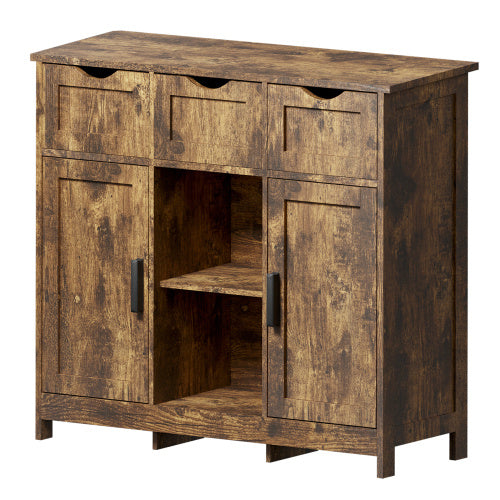 Wooden sideboard with rustic finish on a white background - Lioré®