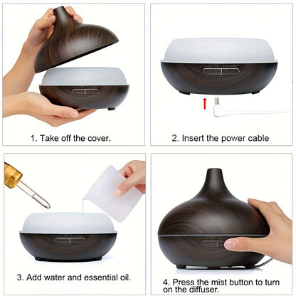 Step-by-step guide on how to use a diffuser with images and text instructions. - Lioré®