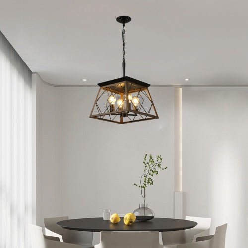 Modern dining room with a Chandelier fixture above a round table. - Lioré® USA