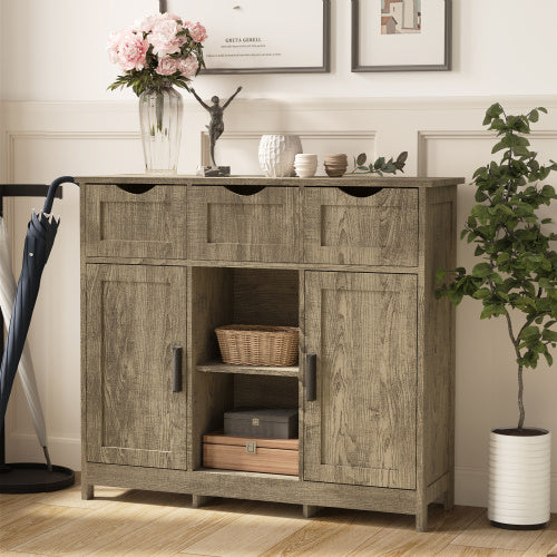 Wooden sideboard with decorative items in a room setting - Lioré®