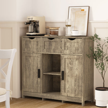 Wooden sideboard with kitchen appliances in a home setting - Lioré®