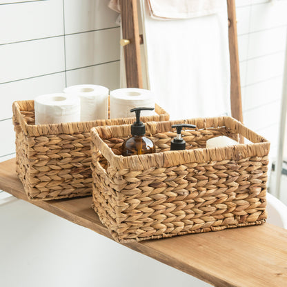 Woven baskets with toiletries on a bathroom shelf - Lioré®