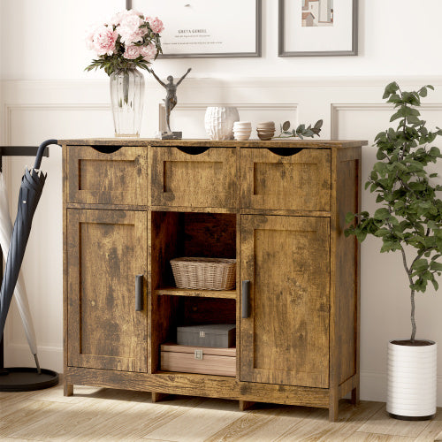 Wooden cabinet with decorative items in a room setting - Lioré®