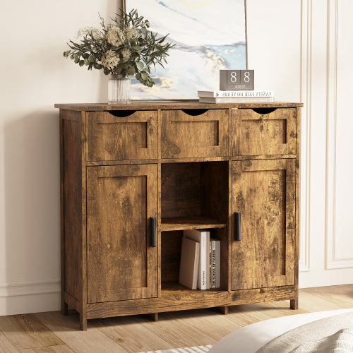 Wooden sideboard with decorative items in a room setting - Lioré®